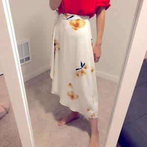 Aritzia floral wrap skirt
